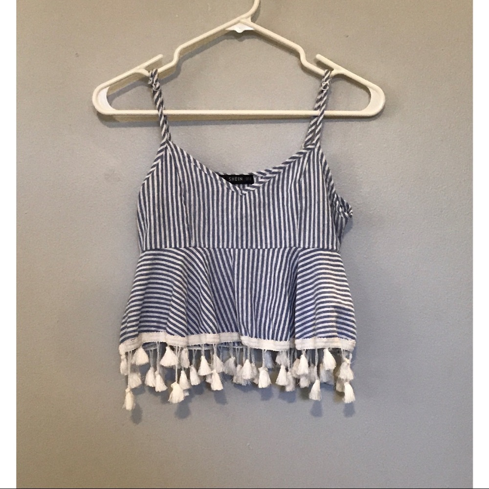Striped peplum top